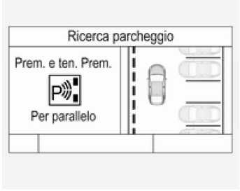 Funzionamento Modalità di ricerca parcheggio, indicazione nel Driver Information Center