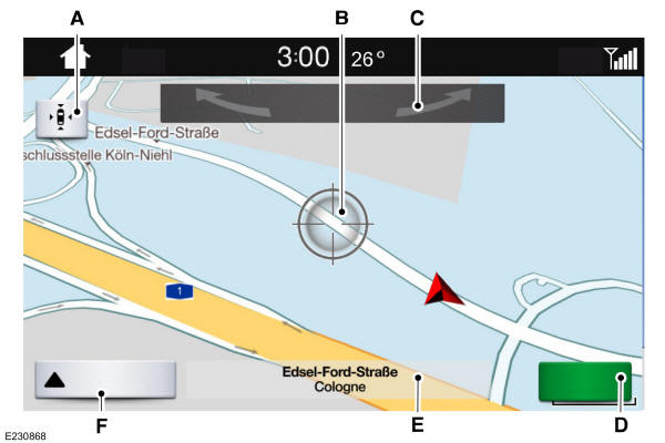 Impostazione di una destinazione per mezzo della schermata Mappa