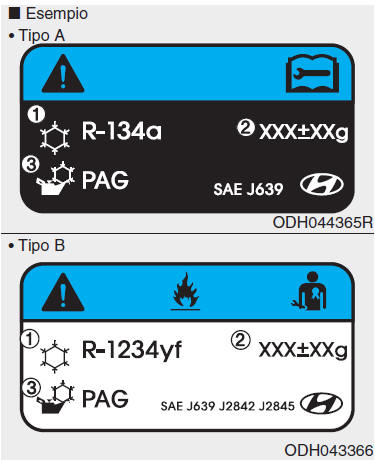 Etichetta refrigerante condizionatore