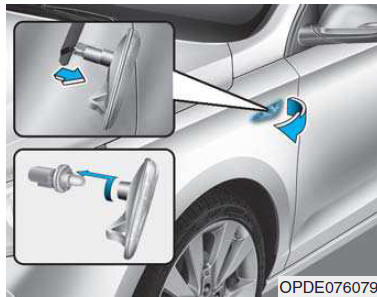 Sostituzione lampadine degli indicatori di direzione laterali