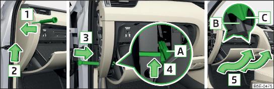 Fig. 352 Scomparto portaoggetti lato passeggero