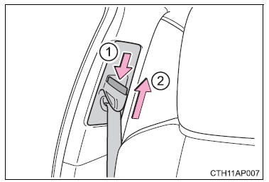 Regolazione dell'altezza dell'ancoraggio superiore della cintura di sicurezza (sedili anteriori)