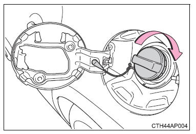 Chiusura del tappo del serbatoio carburante