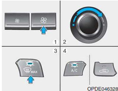Per sbrinare l'esterno del parabrezza