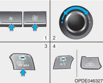 Per disappannare l'interno del parabrezza
