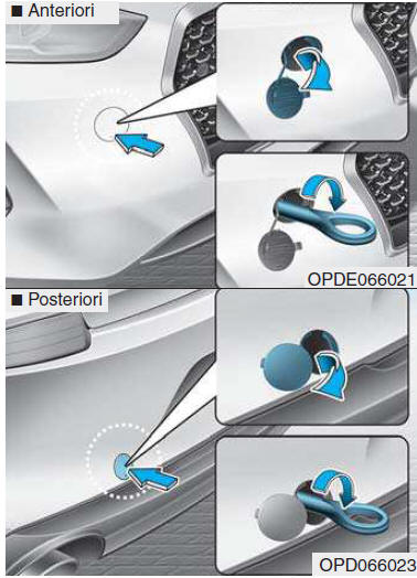 Rimozione del gancio di traino